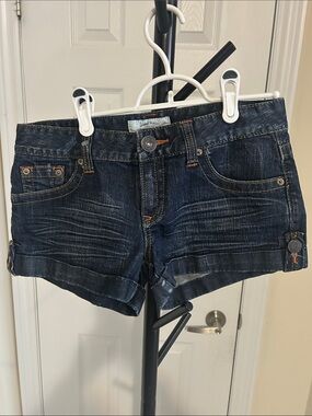 Aeropostale Dark Blue Rolled Hem Denim Shorts